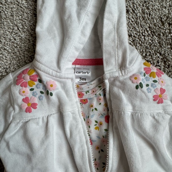 Baby Girls Cute Floral Baby Hoodie and Bodysuit Set outfit size 3 months - Picture 4 of 11